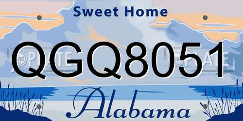 QGQ8051 Alabama License Plate