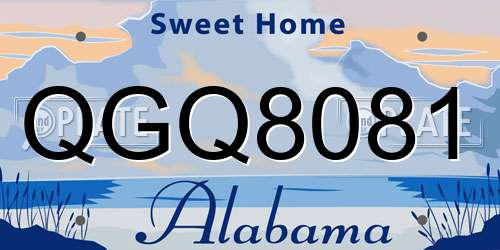 QGQ8081 Alabama License Plate