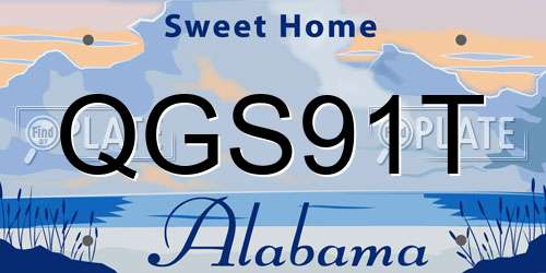 QGS91T Alabama License Plate