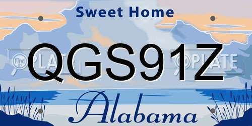 QGS91Z Alabama License Plate