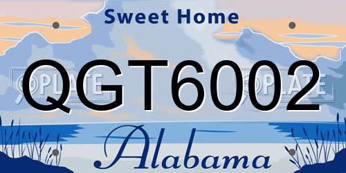 QGT6002 Alabama License Plate