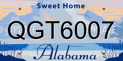 QGT6007 Alabama License Plate