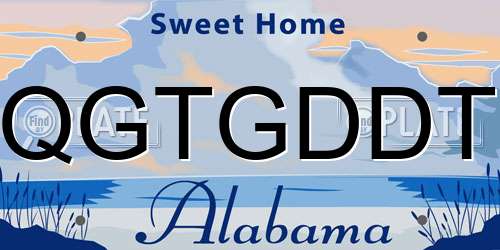 QGTGDDT Alabama License Plate