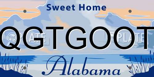 QGTGOOT Alabama License Plate