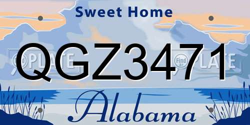 QGZ3471 Alabama License Plate