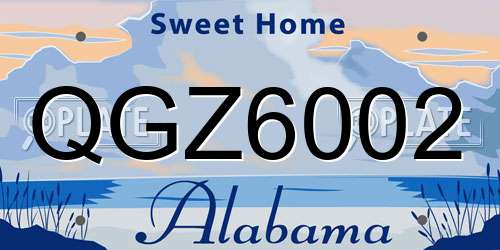QGZ6002 Alabama License Plate