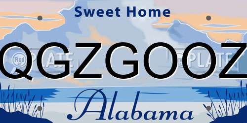 QGZGOOZ Alabama License Plate