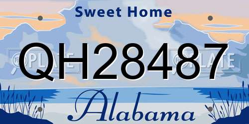 QH28487 Alabama License Plate
