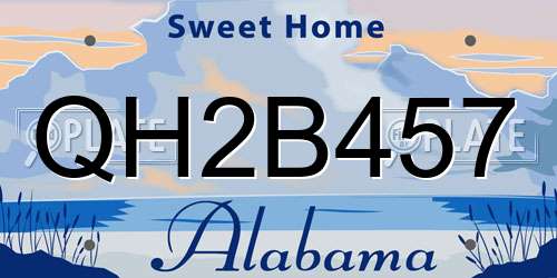 QH2B457 Alabama License Plate