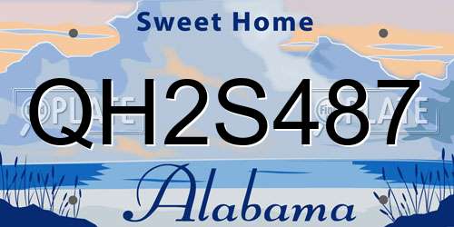 QH2S487 Alabama License Plate