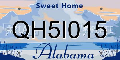 QH5I015 Alabama License Plate