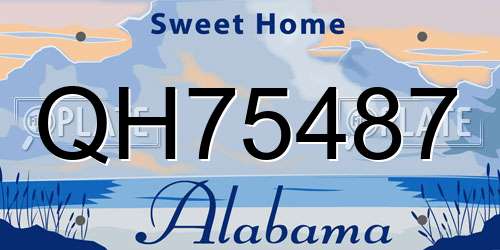 QH75487 Alabama License Plate