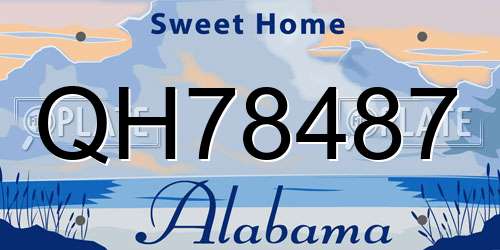 QH78487 Alabama License Plate