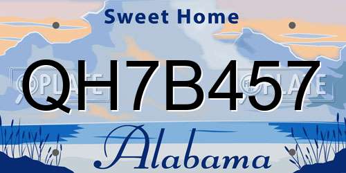 QH7B457 Alabama License Plate