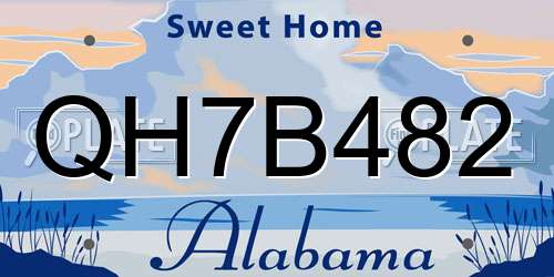QH7B482 Alabama License Plate