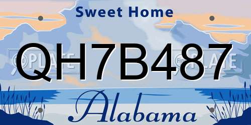 QH7B487 Alabama License Plate