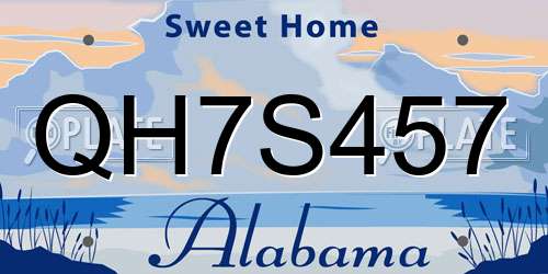 QH7S457 Alabama License Plate