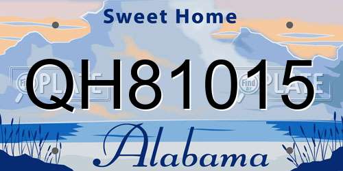 QH81015 Alabama License Plate