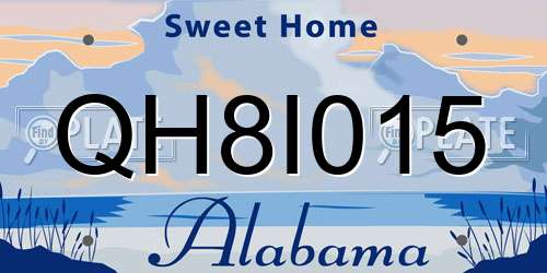 QH8I015 Alabama License Plate