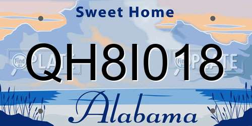 QH8I018 Alabama License Plate