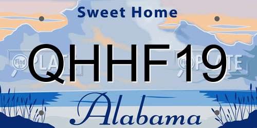 QHHF19 Alabama License Plate