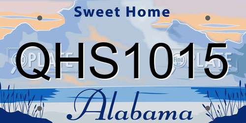 QHS1015 Alabama License Plate