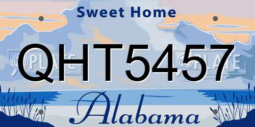QHT5457 Alabama License Plate