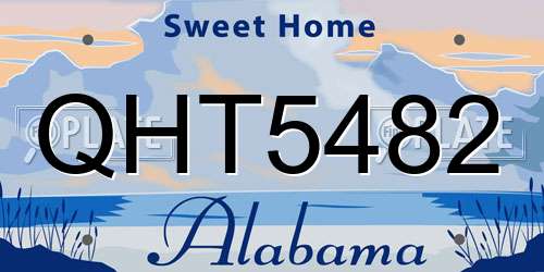 QHT5482 Alabama License Plate
