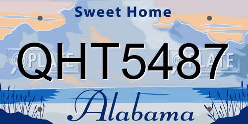 QHT5487 Alabama License Plate