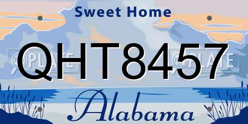QHT8457 Alabama License Plate