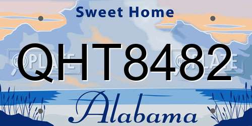 QHT8482 Alabama License Plate