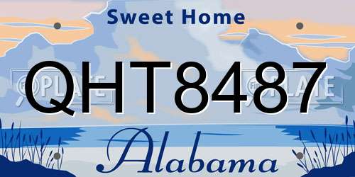 QHT8487 Alabama License Plate