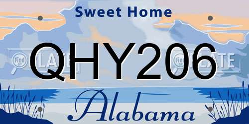 QHY206 Alabama License Plate