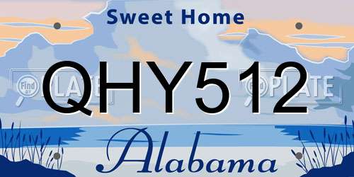 QHY512 Alabama License Plate