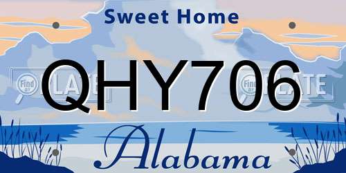 QHY706 Alabama License Plate