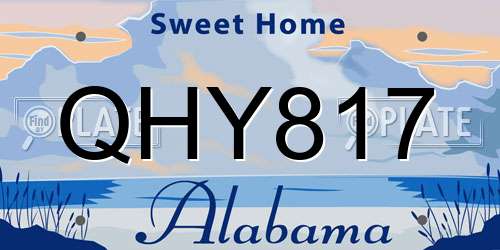 QHY817 Alabama License Plate