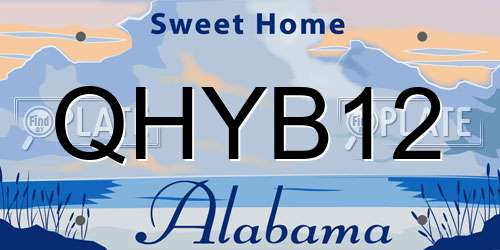 QHYB12 Alabama License Plate