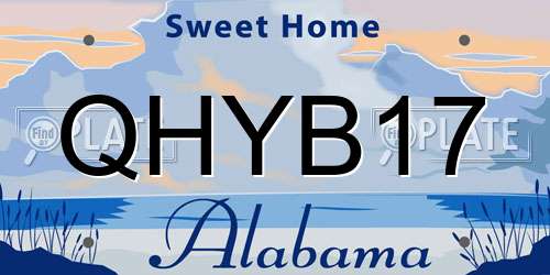 QHYB17 Alabama License Plate