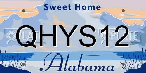 QHYS12 Alabama License Plate