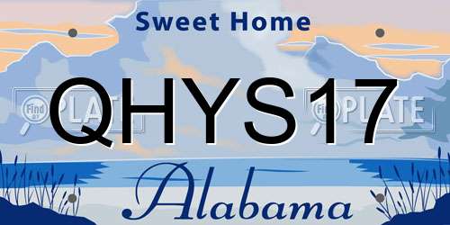 QHYS17 Alabama License Plate