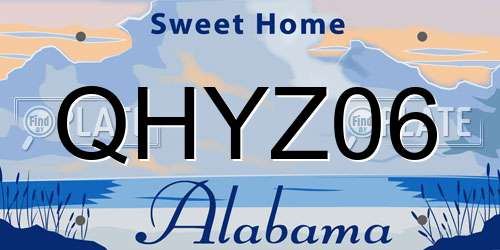 QHYZ06 Alabama License Plate
