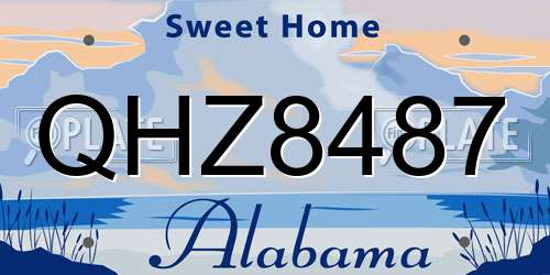 QHZ8487 Alabama License Plate
