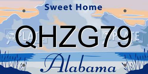 QHZG79 Alabama License Plate