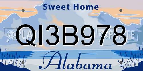 QI3B978 Alabama License Plate