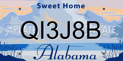 QI3J8B Alabama License Plate