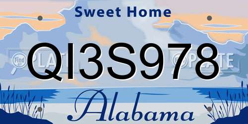 QI3S978 Alabama License Plate