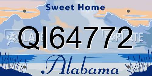 QI64772 Alabama License Plate