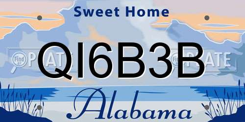 QI6B3B Alabama License Plate