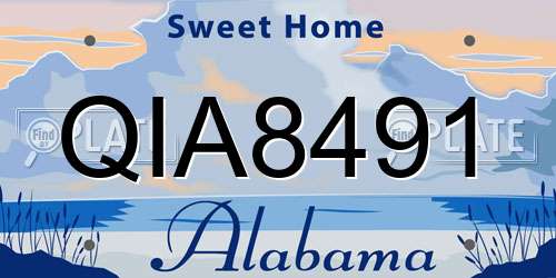 QIA8491 Alabama License Plate
