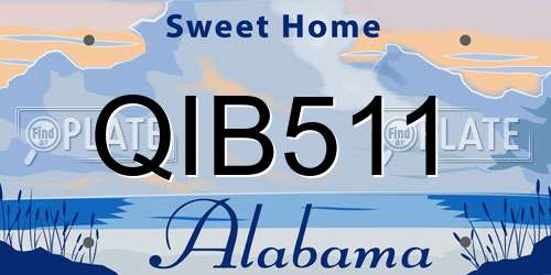 QIB511 Alabama License Plate